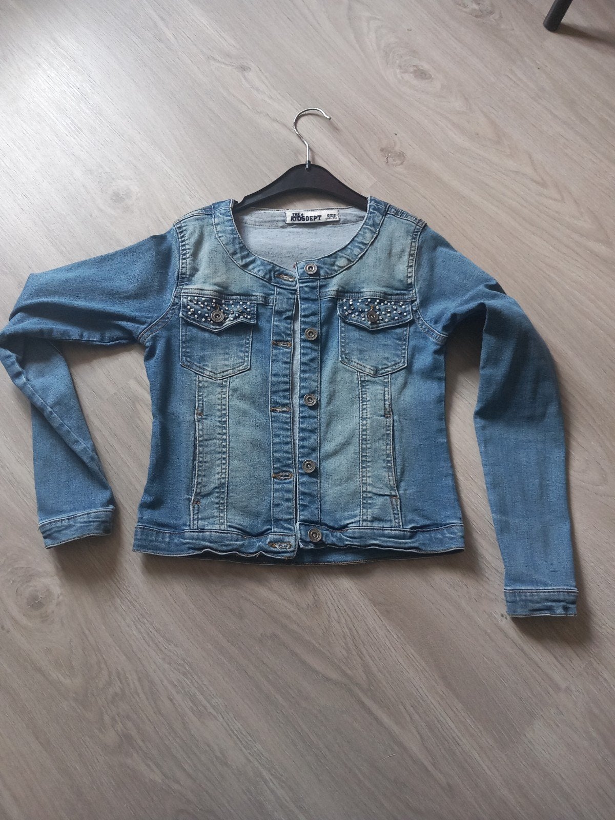 jeansjasje maat 140/ 146, Ophalen, Zo goed als nieuw, Meisje, Jas