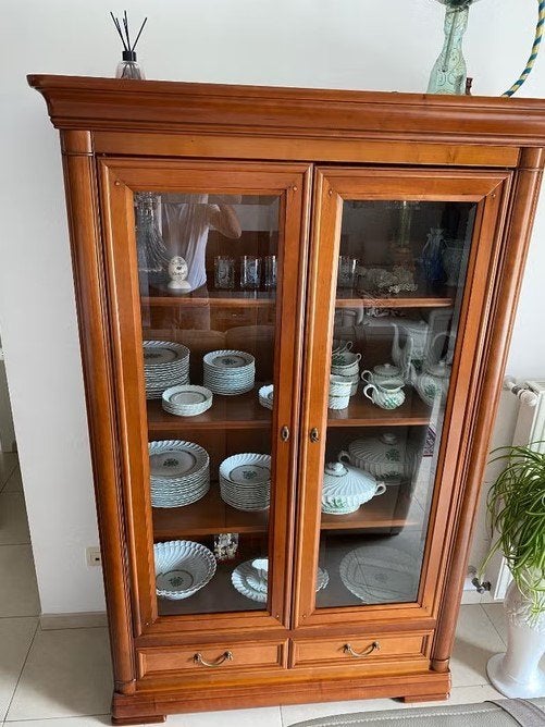 Wandkast in hout (kerselaar), Huis en Inrichting, Kasten | Wandmeubels, Zo goed als nieuw, 150 tot 200 cm, Minder dan 150 cm, 25 tot 50 cm