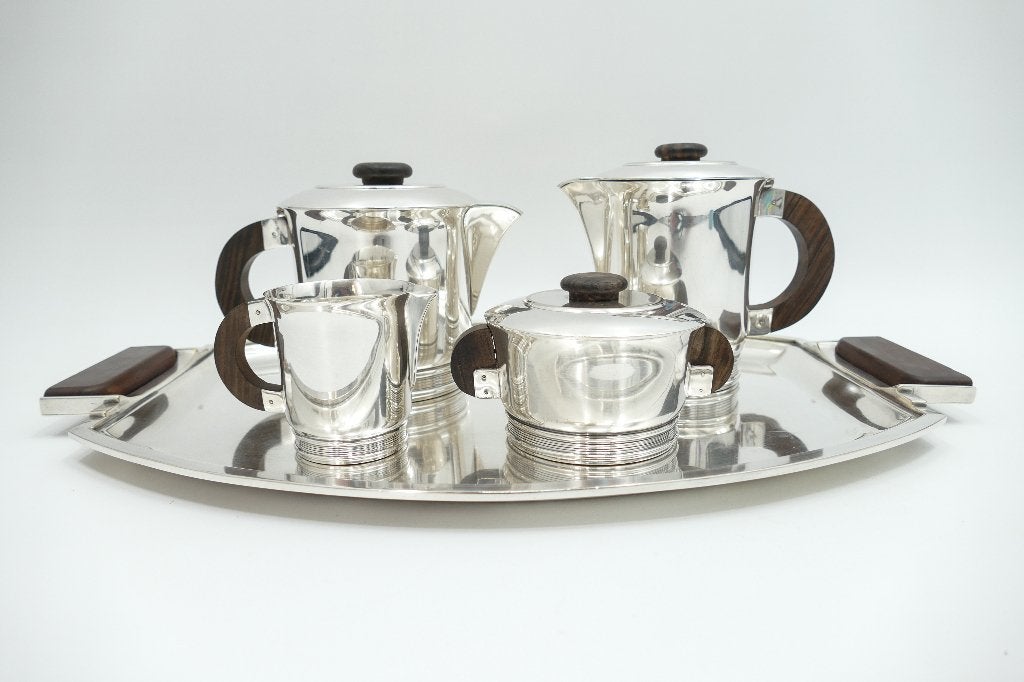 Verzilverd Art Deco Theeservies - Ercuis & Christofle, 1937, Antiek en Kunst, Ophalen of Verzenden, Zilver