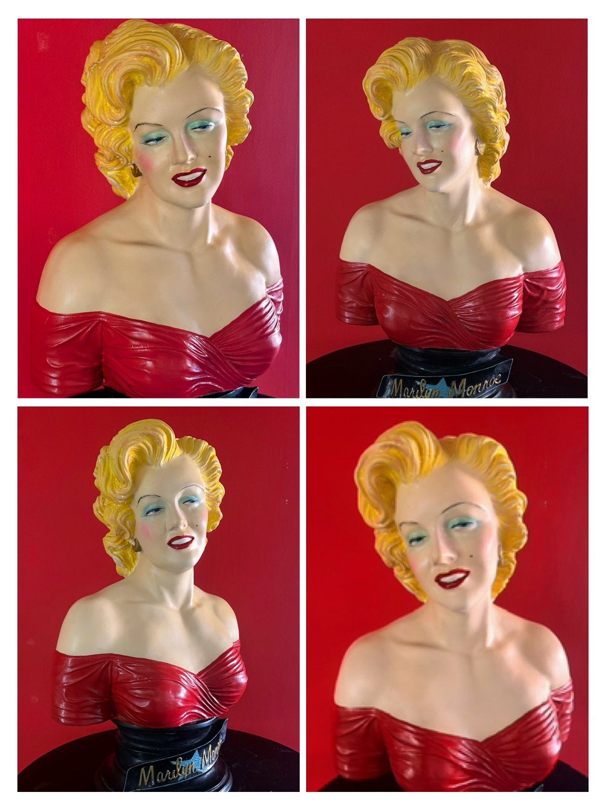 Marilyn Monroe grand buste Vintage 70s Pop Art / Rockabilly, Enlèvement ou Envoi, 65 cm, Sculpture, Multicolore