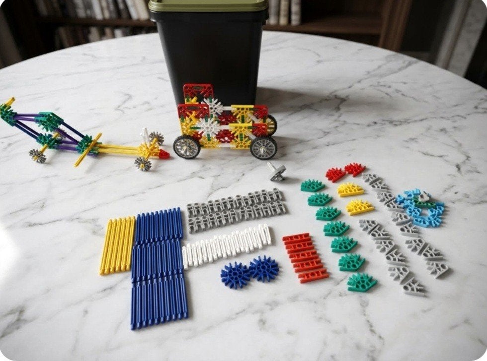 K´nex incl. opbergbox + deksel + losse onderd. Cadeautip!!, Enlèvement ou Envoi