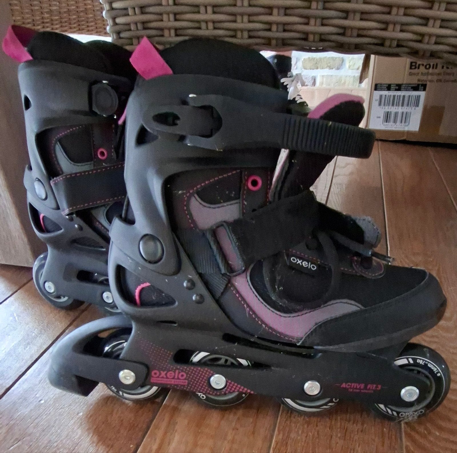 Rolschaatsen Oxelo 39 Zwart met roze, Ophalen