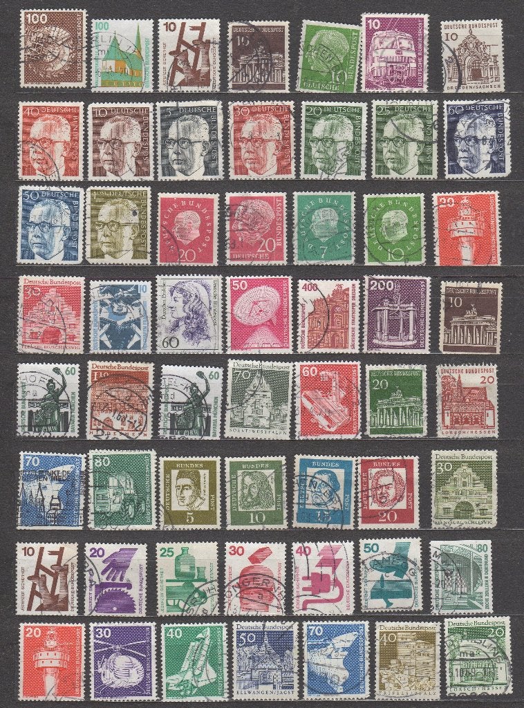Deutsche Bundespost - Set van 78 zegels klein formaat, Postzegels en Munten, Ophalen of Verzenden, Gestempeld