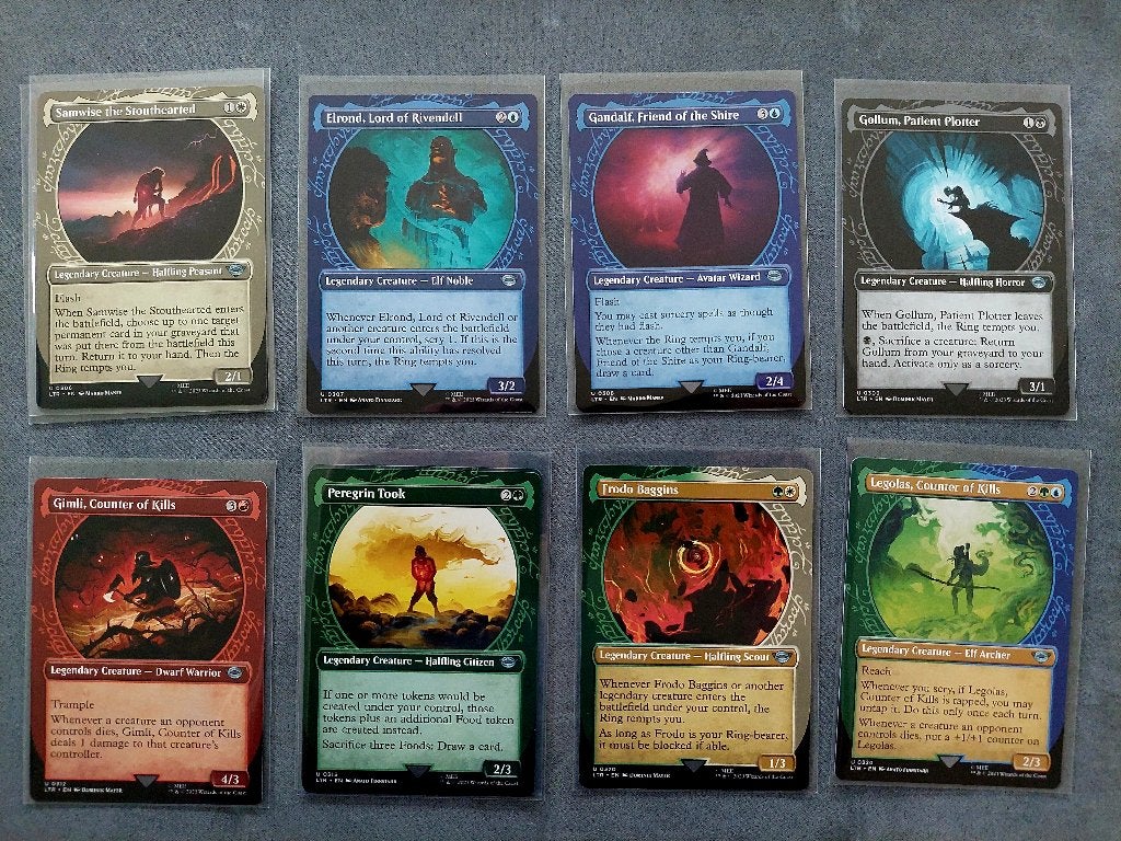 Magic The Gathering (MTG) LOTR 8 Ring Showcase Cards, Ophalen of Verzenden, Zo goed als nieuw, Meerdere kaarten