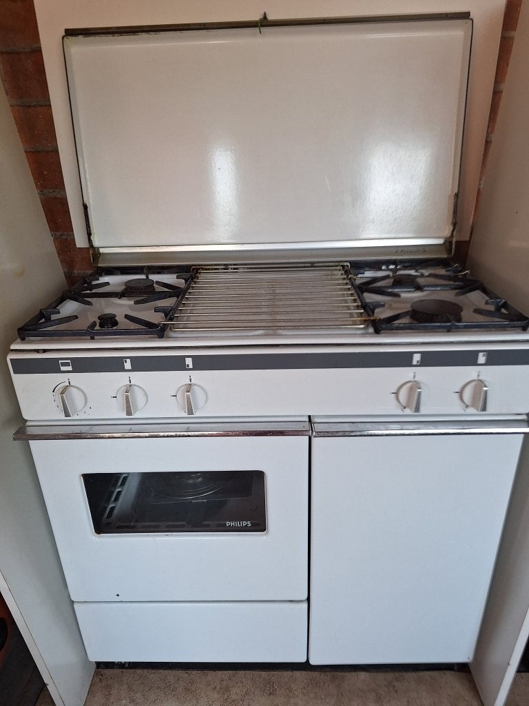 vrijstaand Philips gasfornuis met oven, gasfles inbegrepen, Electroménager, Cuisinières, Autoportant, 4 zones de cuisson, 60 cm ou plus