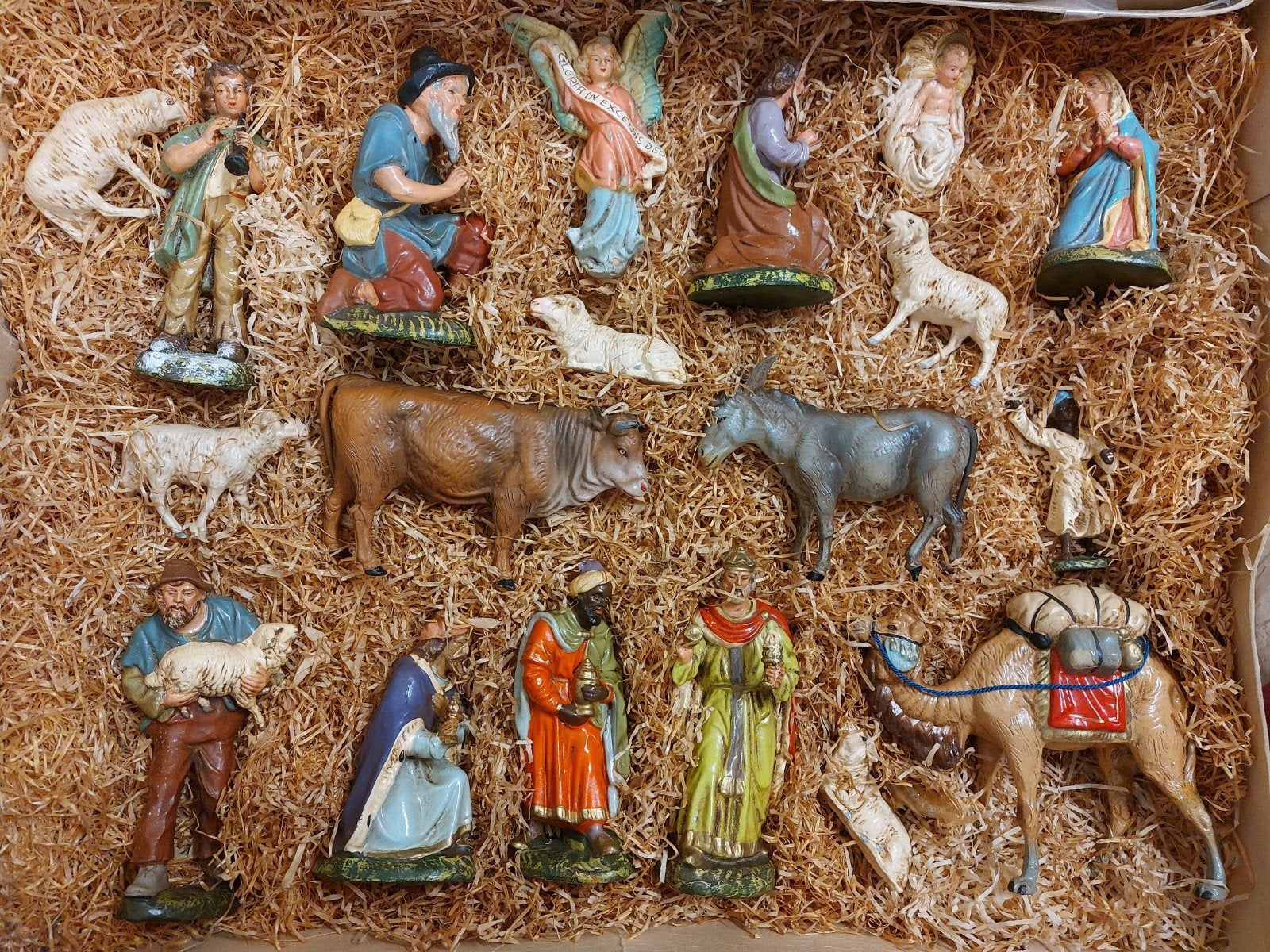 Marolin kerstgroep zonder kerststal 17 cm, Ophalen of Verzenden, Gebruikt