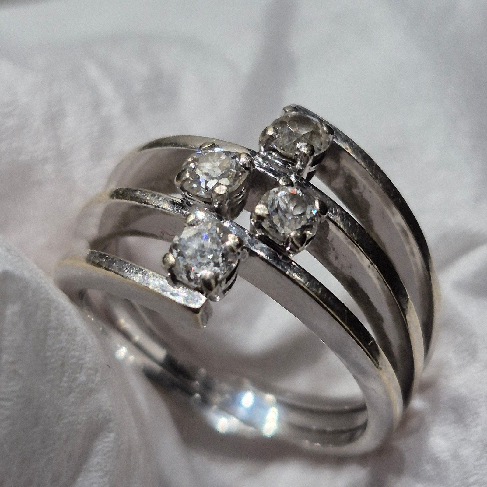 18 karaat witgoud Diamant ring maat 57, Ophalen