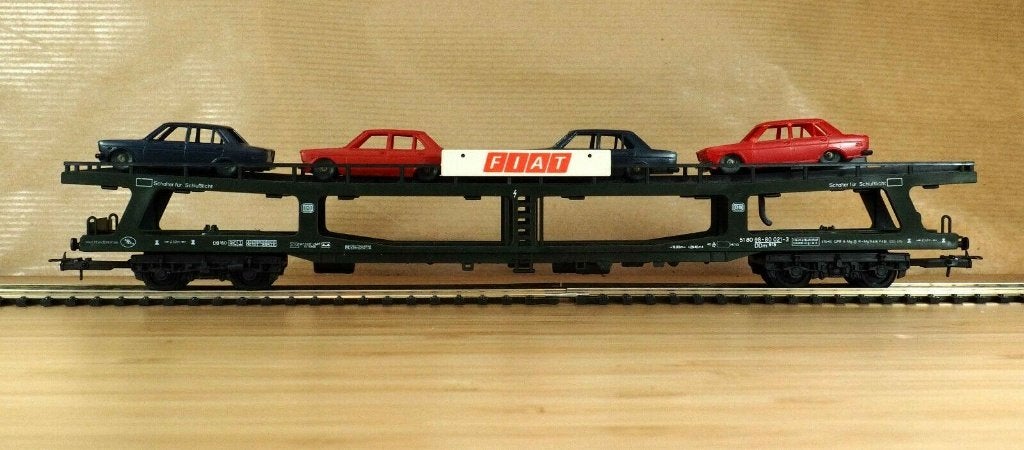 Ancien Wagon Porte Autos FIAT 1/87 HO LIMA Jouef compatible, Hobby & Loisirs créatifs, Enlèvement, Comme neuf, Wagon, Lima