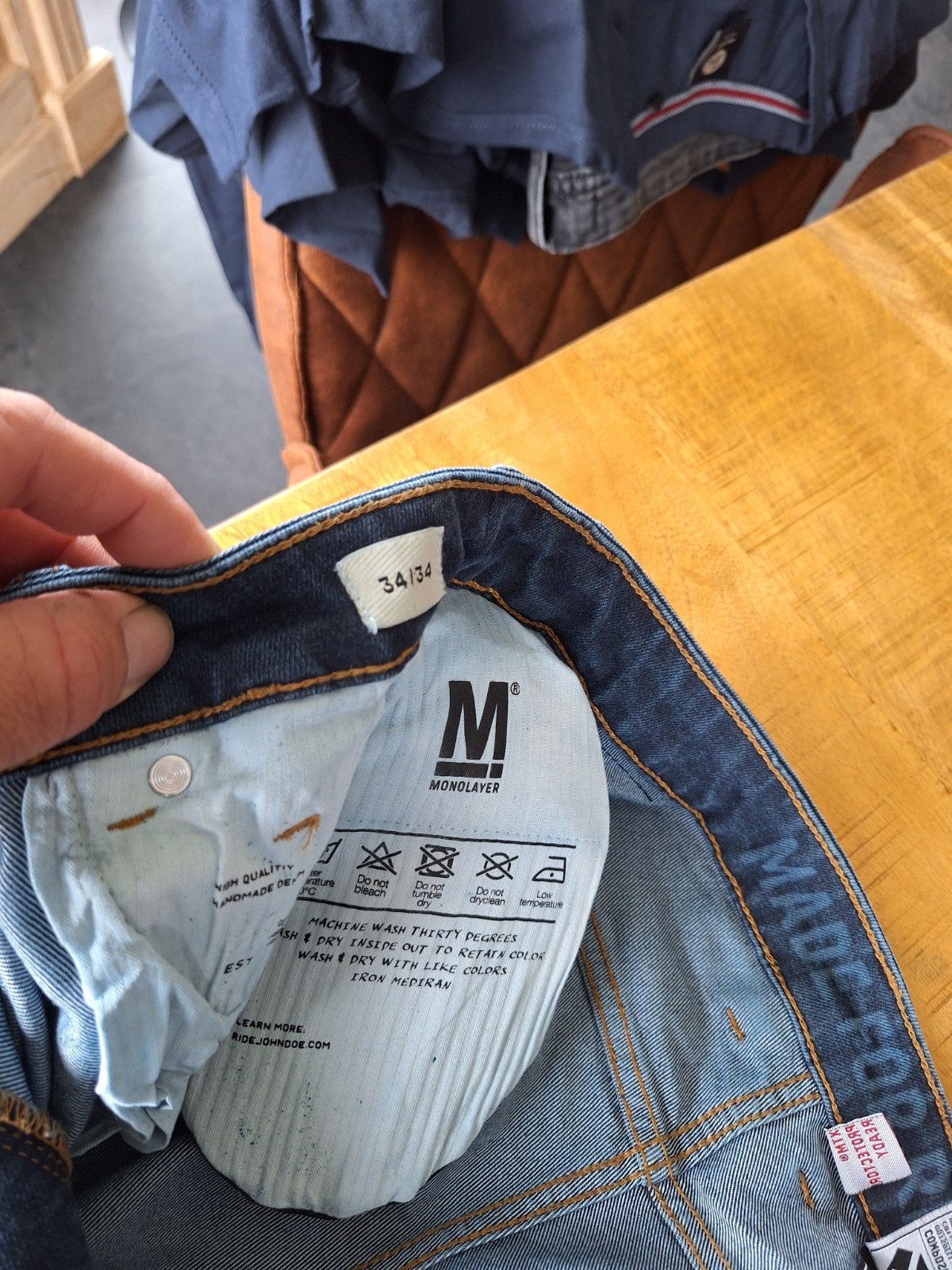 Motorbroek jeans 34/34, Ophalen