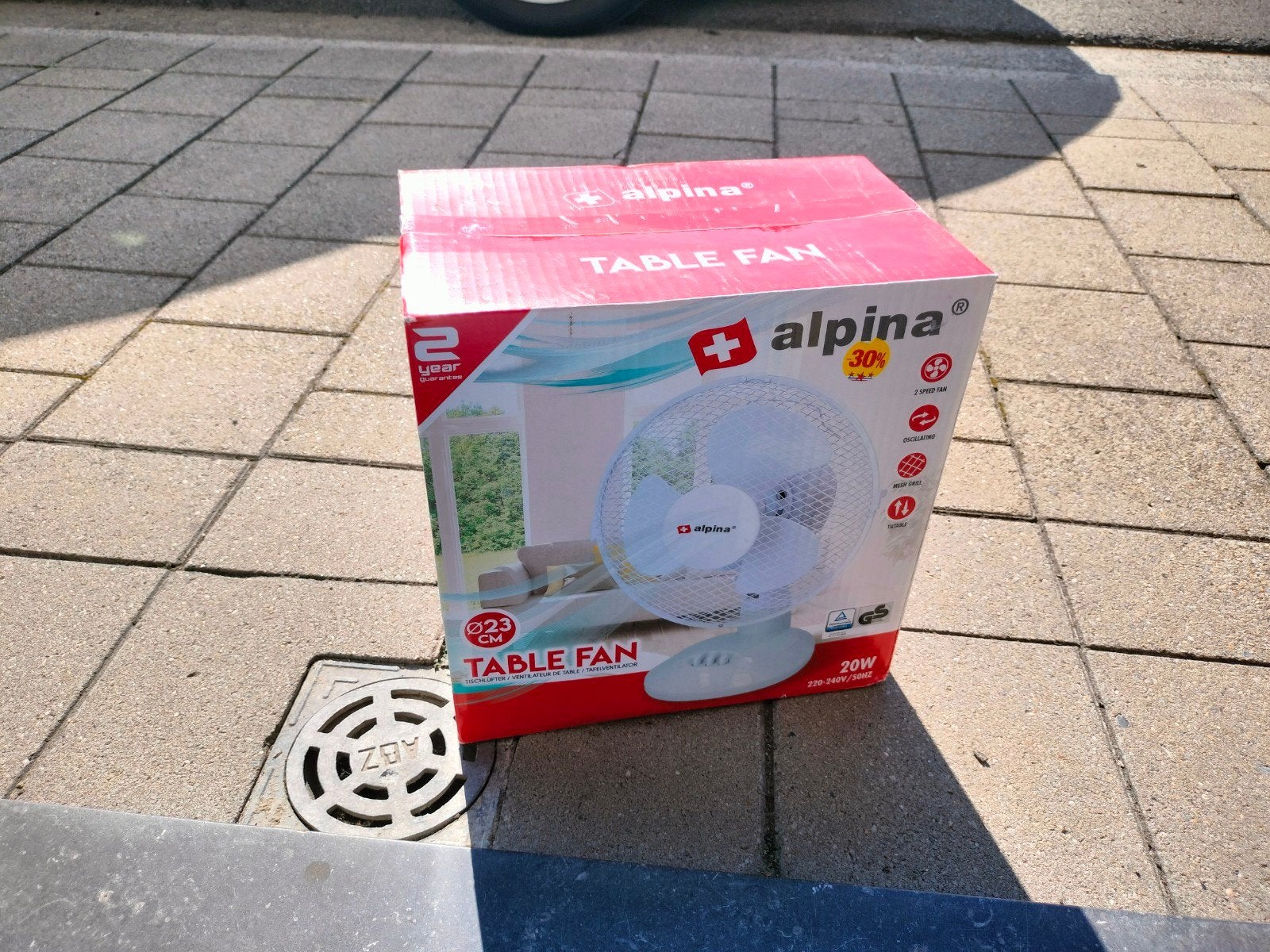 Alpina ventilator 23 cm, Electroménager, Enlèvement ou Envoi, Neuf, Ventilateur de table