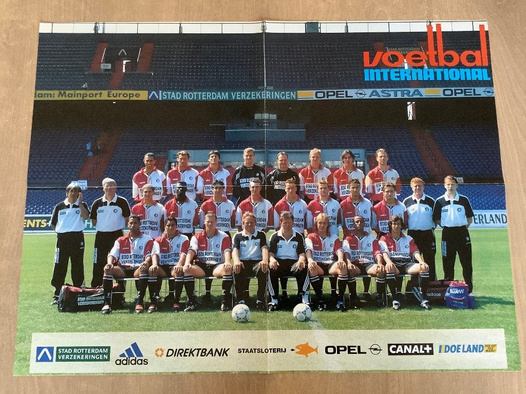 Grote poster Feyenoord Rotterdam jaren 90, Verzamelen, Ophalen of Verzenden, Zo goed als nieuw, Poster, Plaatje of Sticker