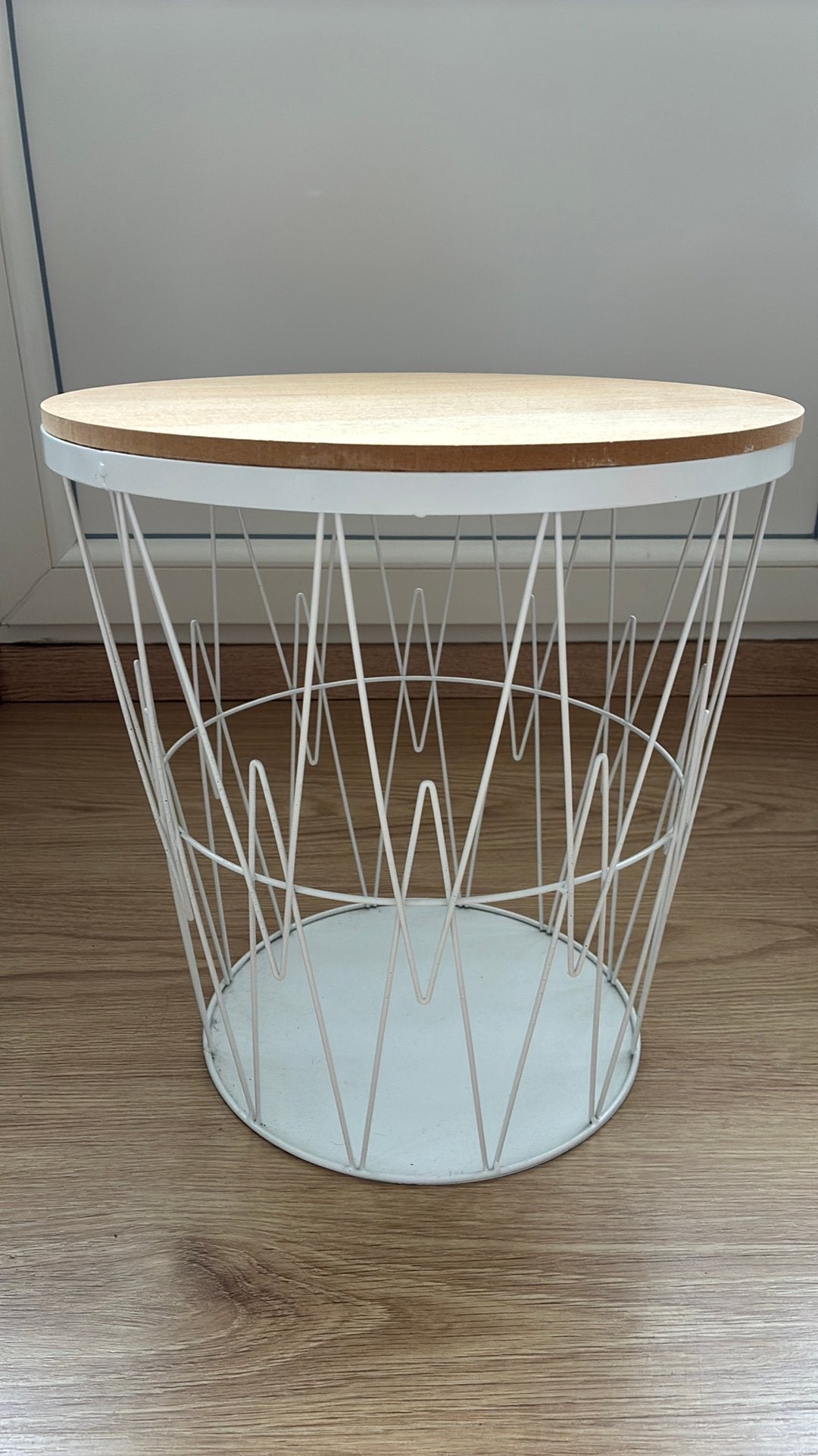 Bijzettafel / opbergmand, Rond, Moins de 55 cm, Comme neuf, Enlèvement