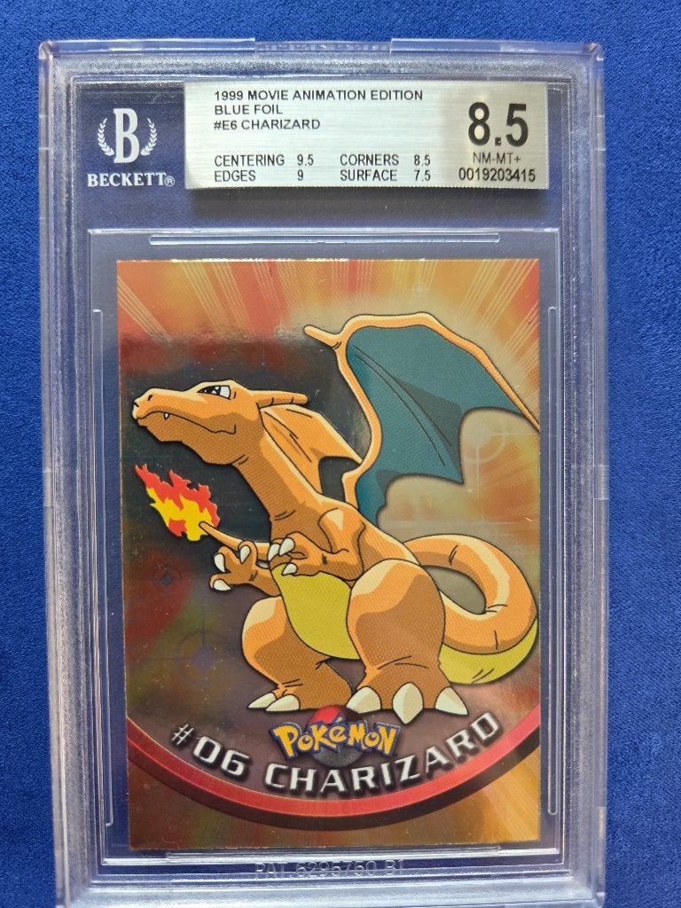 1999 Topps Pokemon TV #6 Charizard - Blue Logo | BGS 8.5, Enlèvement ou Envoi, Comme neuf, Cartes en vrac, Foil