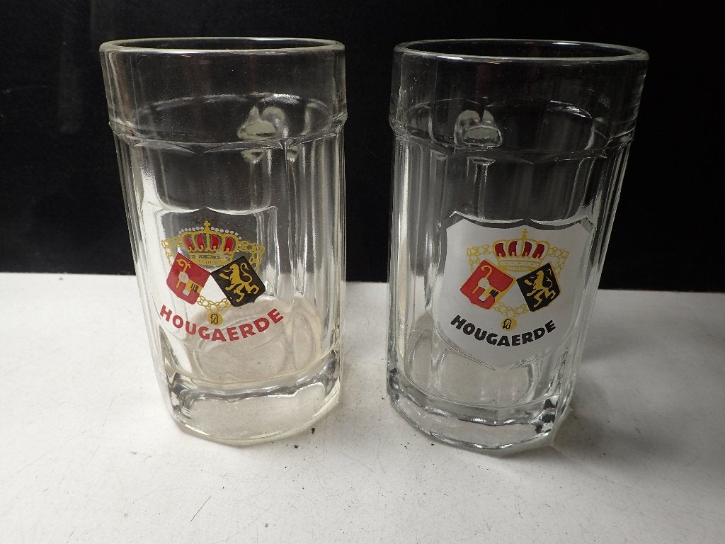 2 oude bierglazen Hoegaerde, Enlèvement ou Envoi, Utilisé, Verre ou Verres, Autres marques
