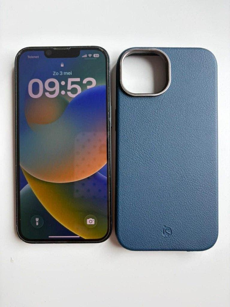 iPhone 13 128GB Donkerblauw Goede staat + hoesjes & oplader, Télécoms, Téléphonie mobile | Apple iPhone, 128 GB, IPhone 13, Comme neuf