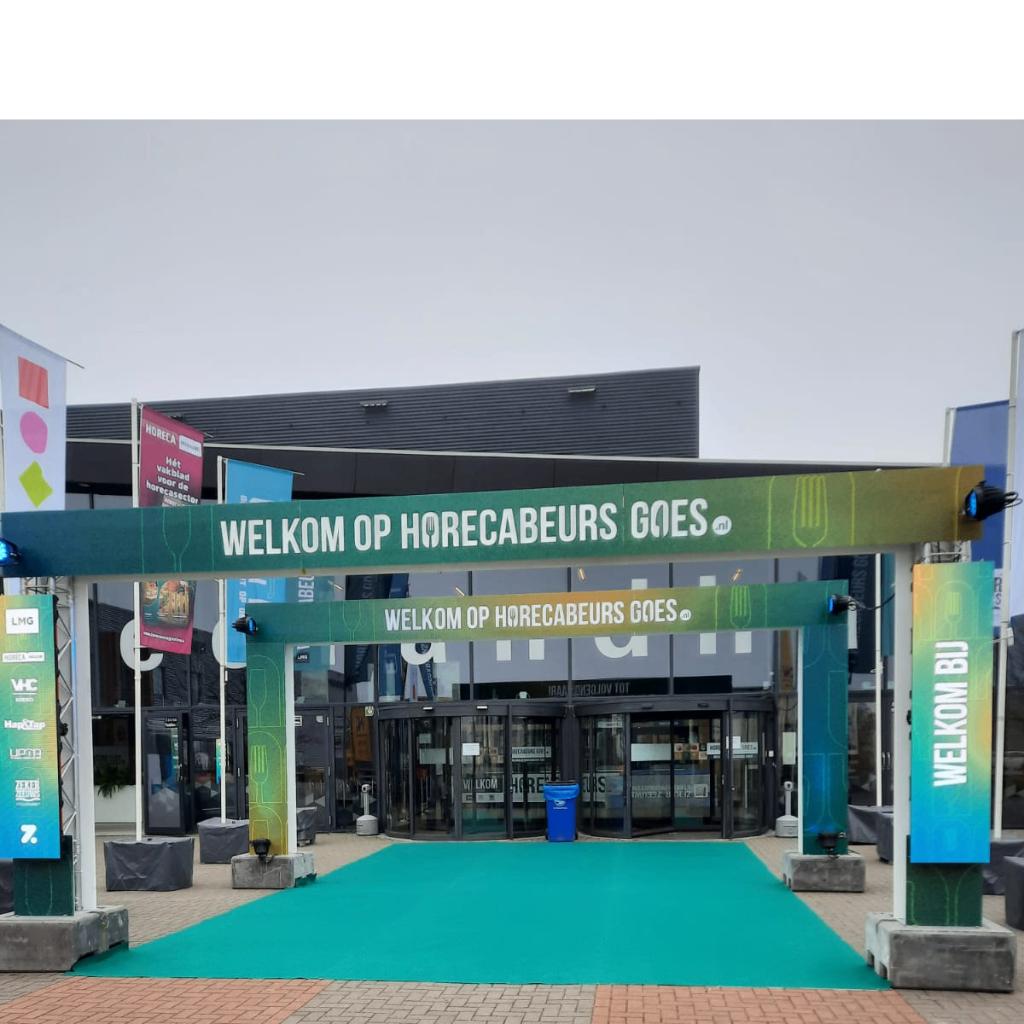 Beurs tapijt - groene loper voor de horecabeurs, Enlèvement ou Envoi, Neuf, Article de fête