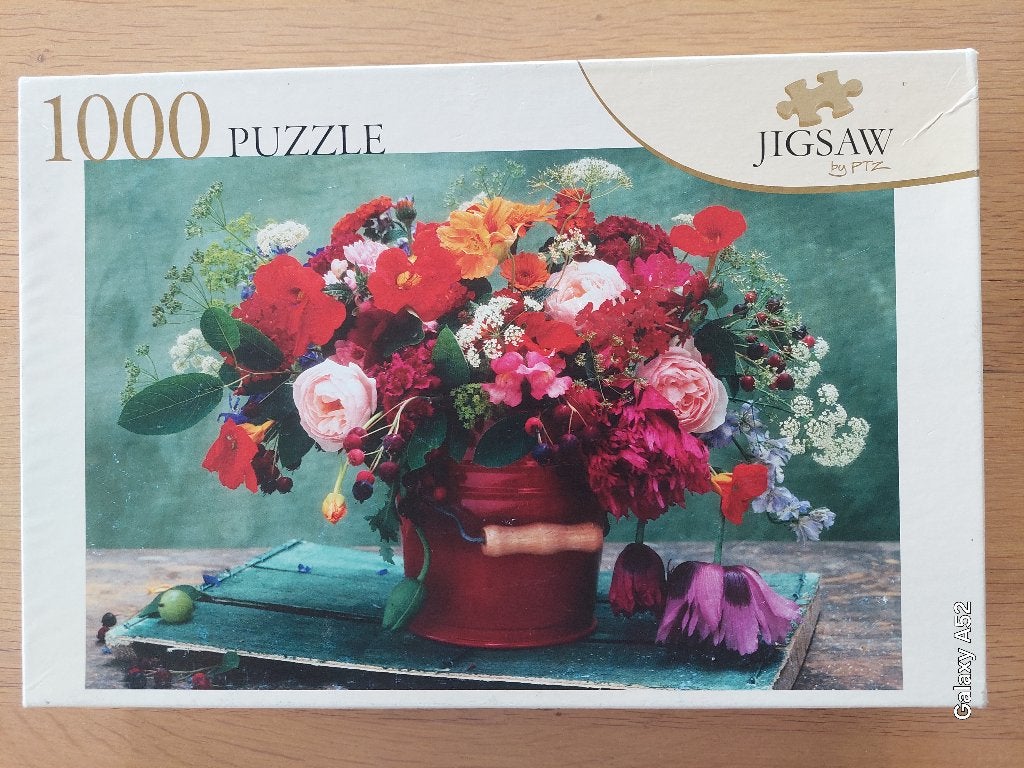puzzel 1000 - Jigsaw by PTZ - bloemenboeket, Ophalen of Verzenden, 500 t/m 1500 stukjes, Gebruikt, Legpuzzel