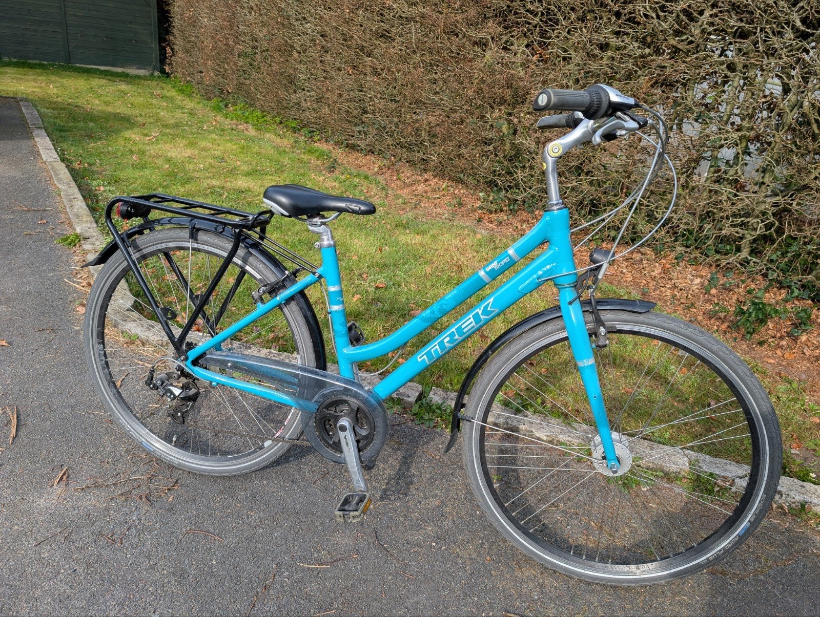 Trek damesfiets met versnellingen, Ophalen