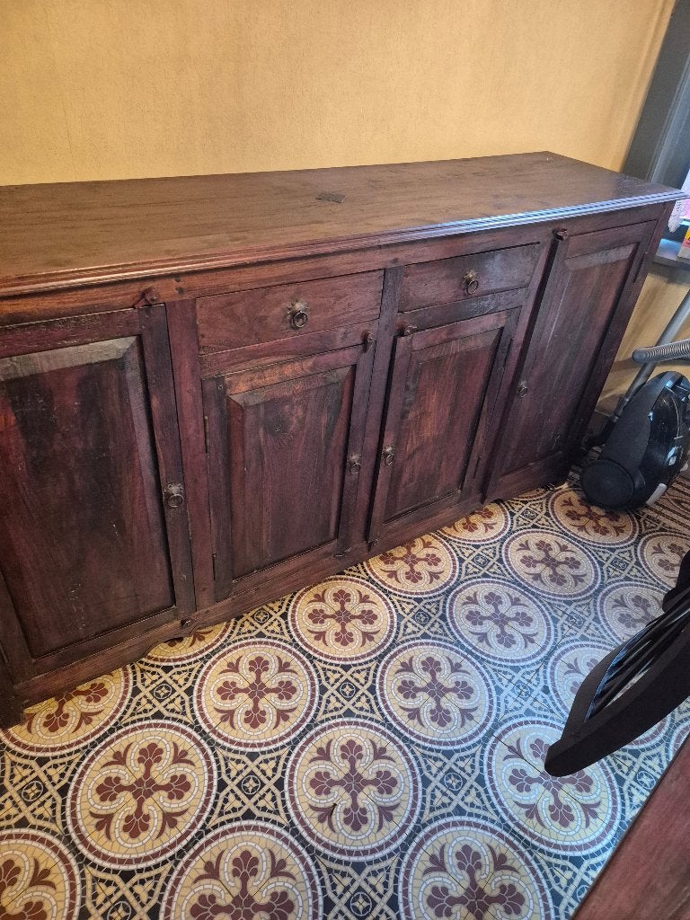 Buffet de style colonial avec table et chaises bois massif !, Antiquités & Art, Enlèvement