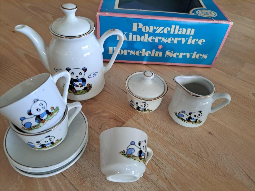Vintage Kahla porselein kinderservies panda design, Enlèvement ou Envoi