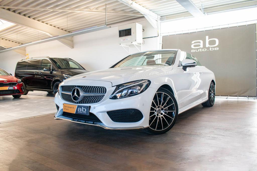 Mercedes-Benz C 180 AMG LINE, CABRIO, ZETELVERW, AIRSCARF,, Autos, Mercedes-Benz, Entreprise, Classe C, Caméra 360°, ABS, Airbags