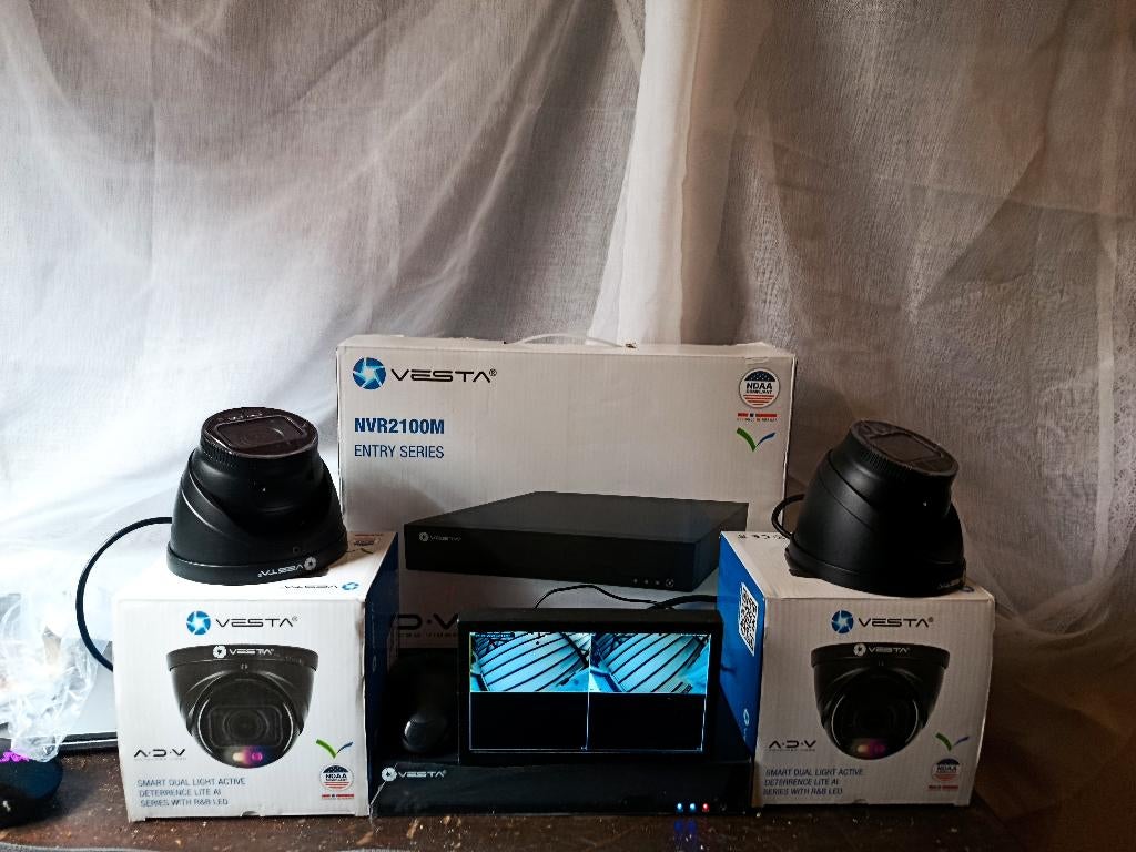 Kit Vidéo 4K VESTA - NVR PoE + 2 Caméras 8MP + HDD 2To, Enlèvement ou Envoi, Neuf, Caméra extérieure