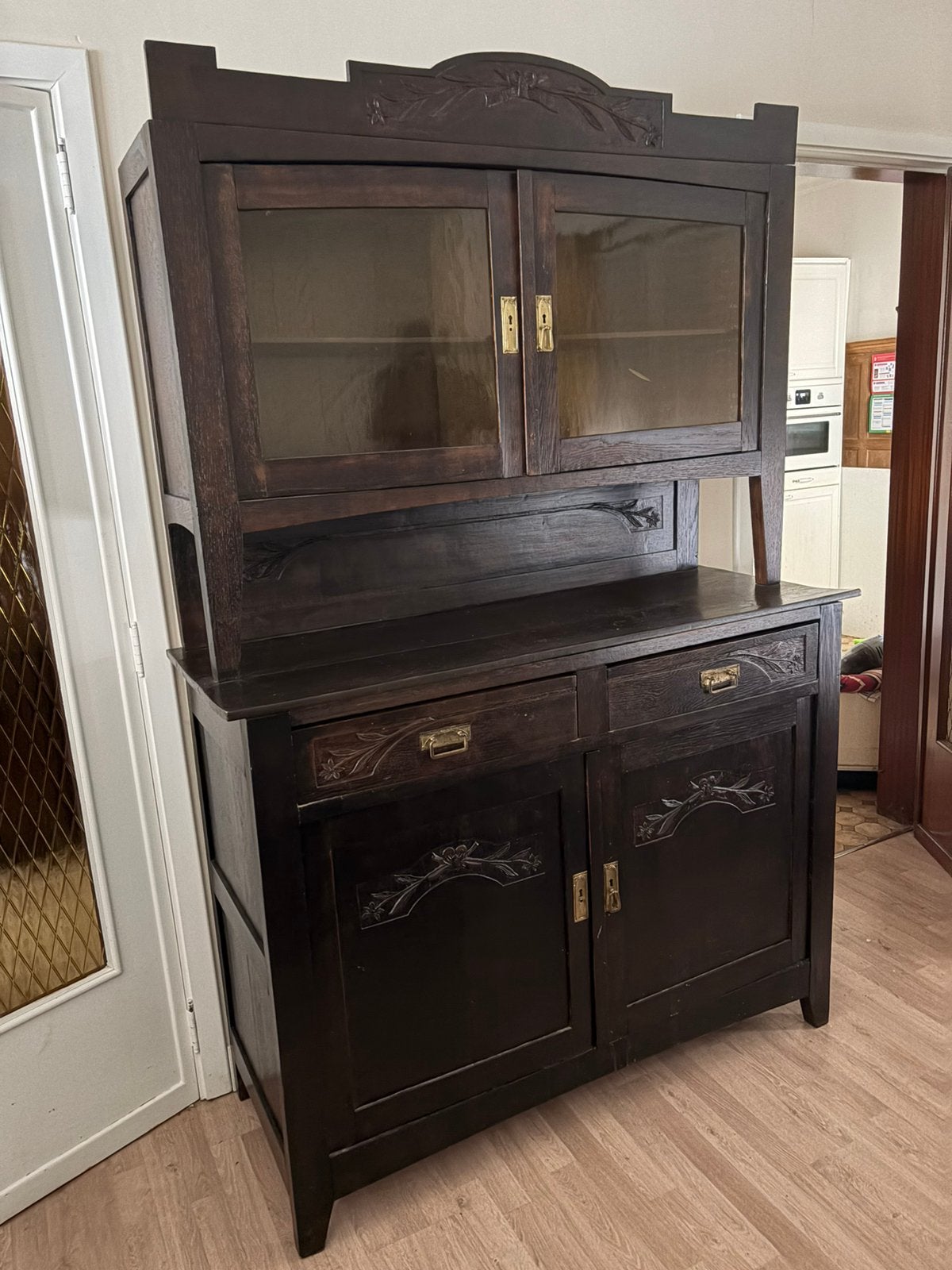 Antieke eetplaats vitrine kast, Antiek en Kunst, Ophalen