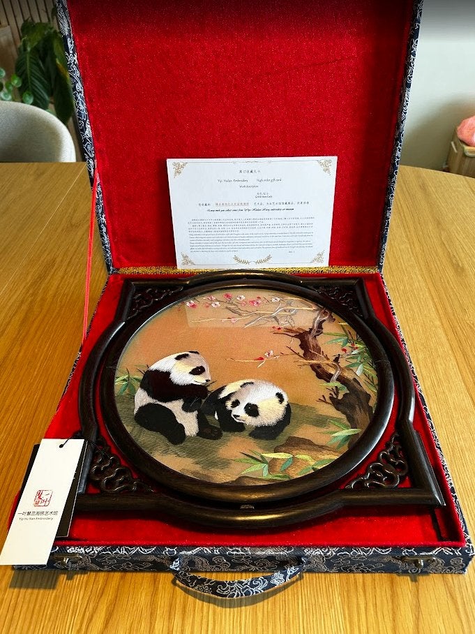 Chinese Xiang zijdeborduurkunst in luxekoffer, Ophalen of Verzenden