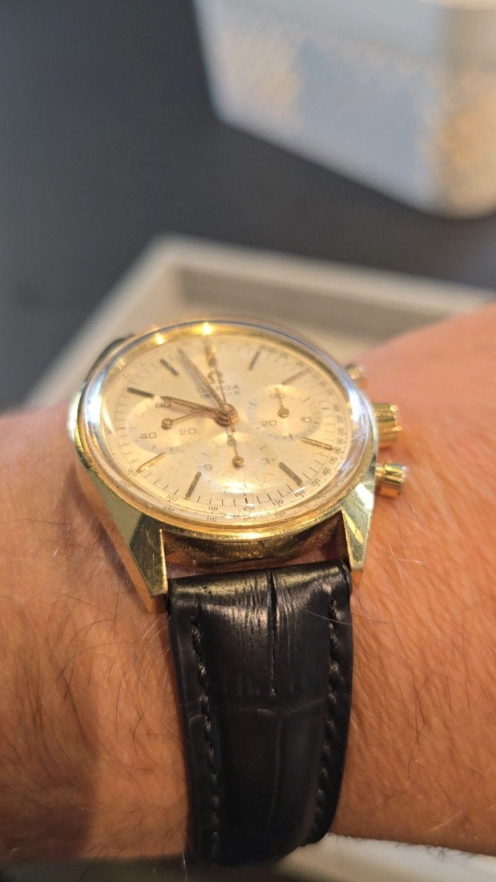 omega vintage 145.018 révisée 2024, Bijoux, Sacs & Beauté, Montres | Anciennes | Antiquités, Enlèvement, Or, Omega