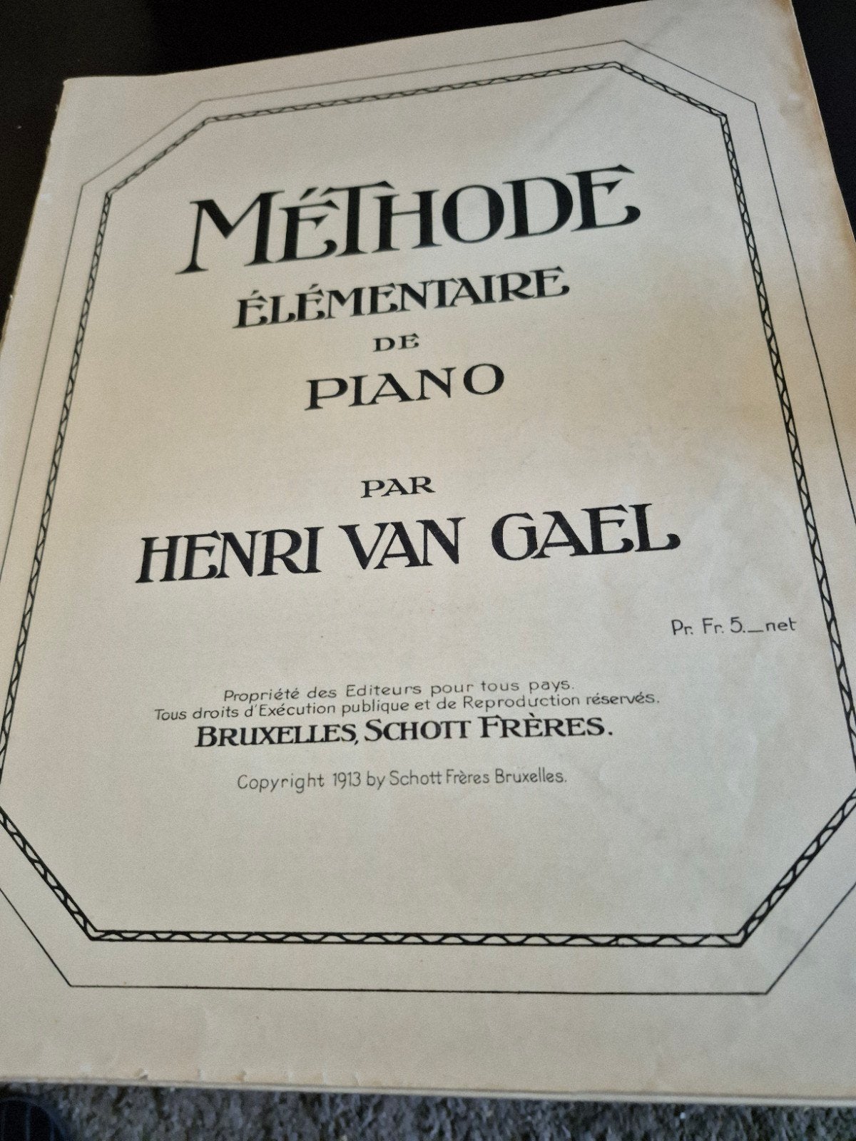 Henri Van Gael, Enlèvement ou Envoi, Piano