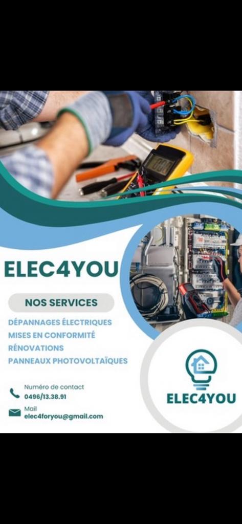 Électricien Indépendant.   ELEC4YOU, Diensten en Vakmensen, Elektriciens