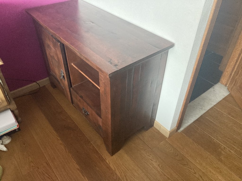 hout bijzet kast, Huis en Inrichting, Ophalen, Rustiek landelijk, 100 tot 150 cm, 5 laden of meer