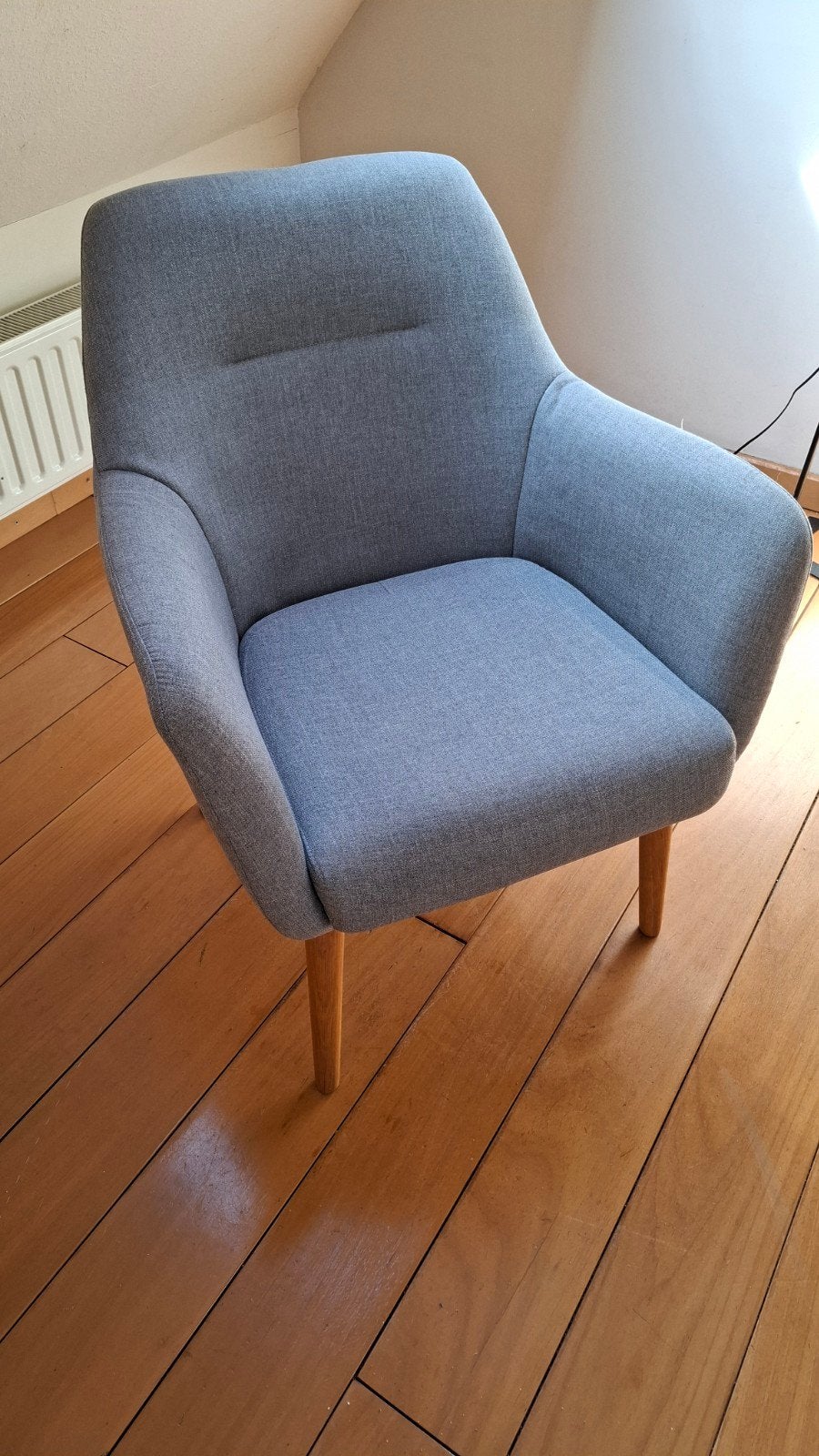 Mooie grijze fauteuil, Enlèvement, Comme neuf, Tissus