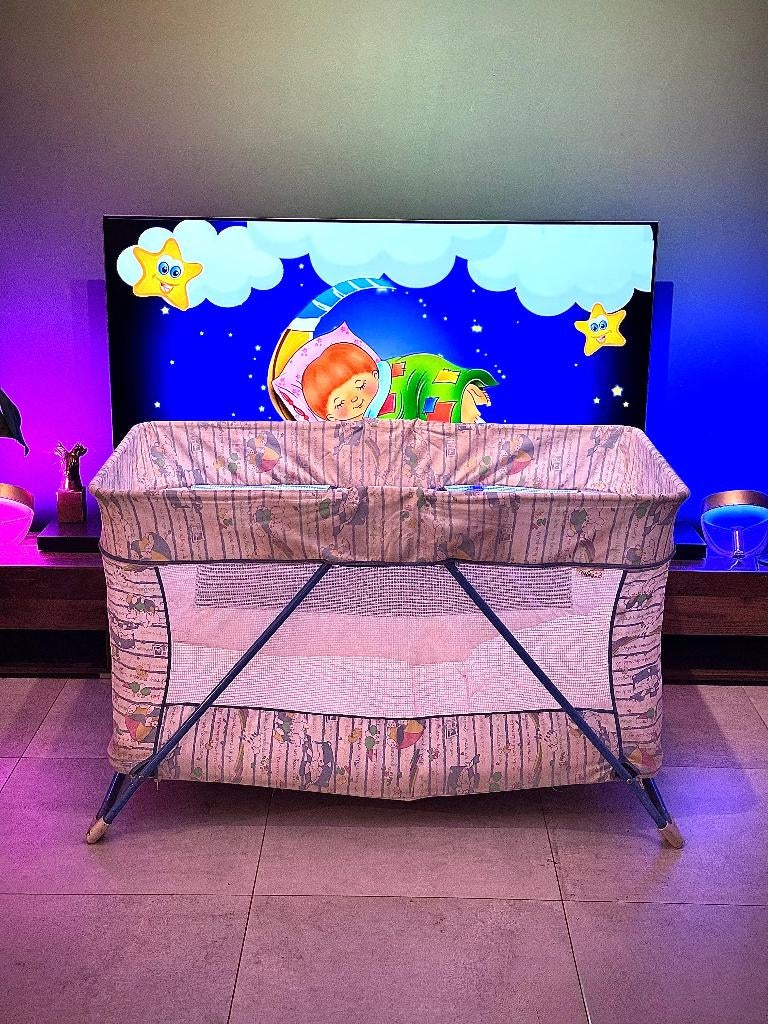 Vintage babybed opvouwbaar Bébé Confort retro deco, Kinderen en Baby's, Ophalen, Gebruikt, Minder dan 140 cm, Matras