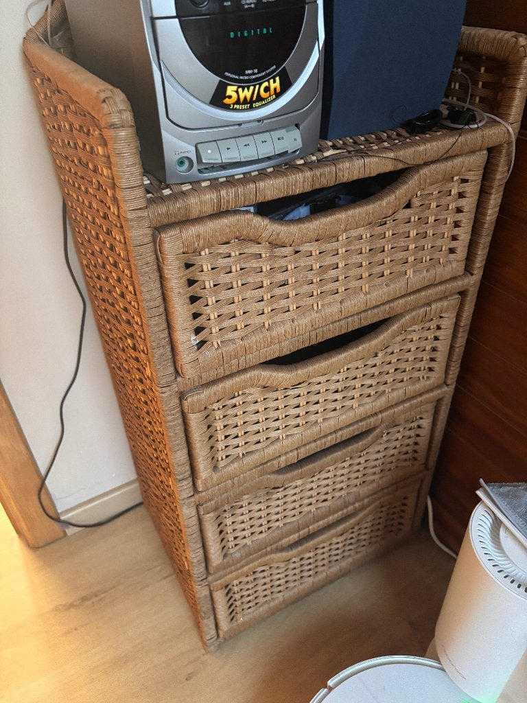 Rotan ladekastjes set - 3/4 lades - goede staat, Huis en Inrichting, Kasten | Ladekasten, Zo goed als nieuw, Minder dan 100 cm