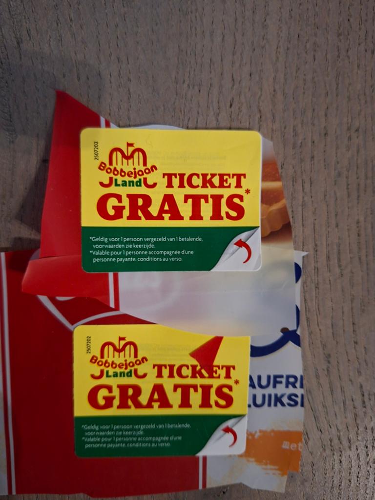 2 codes gratis ticket bij aankoop ticket bobbejaanland, Tickets en Kaartjes