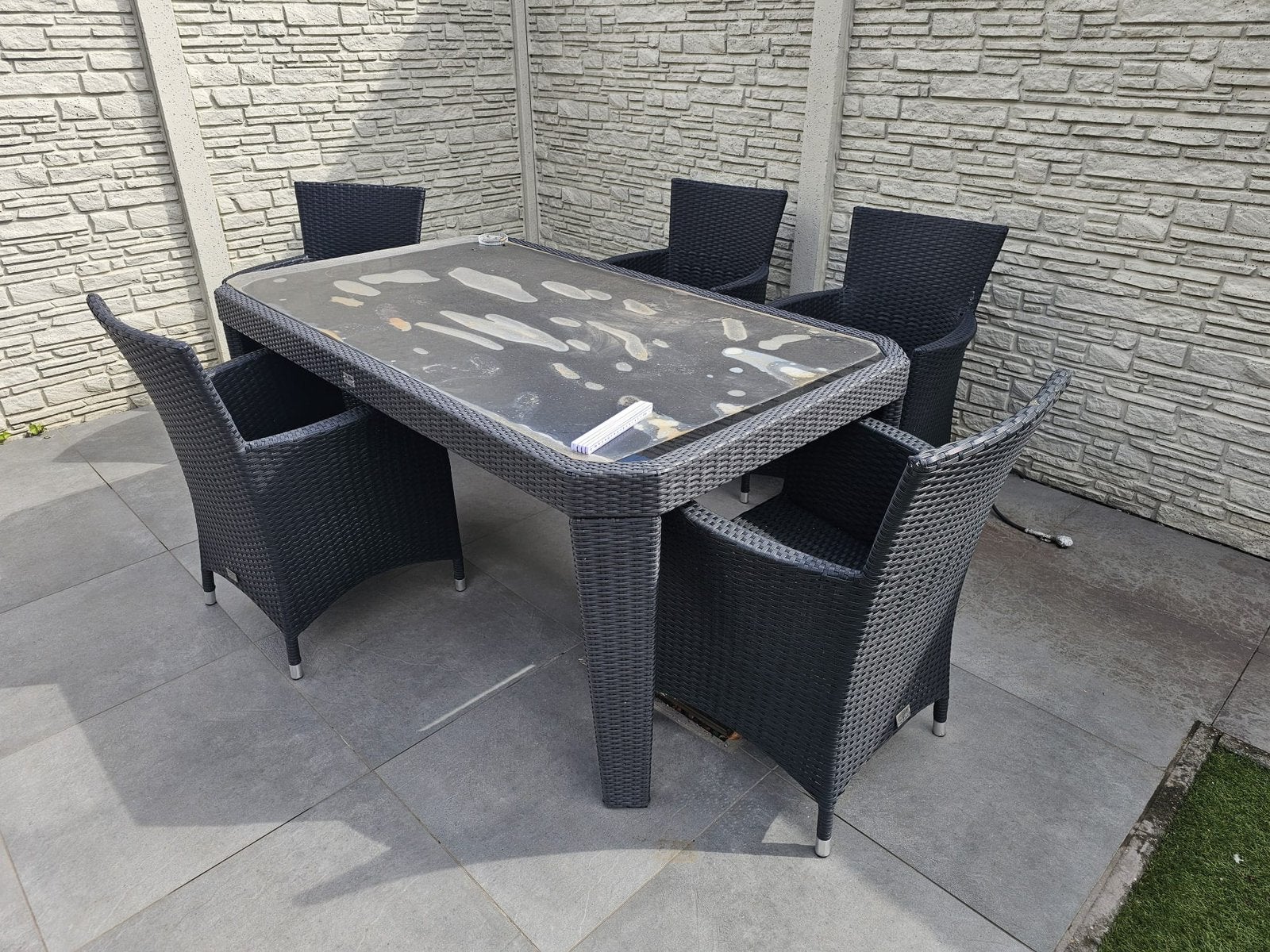 Mooie Tuinset Tafel Met 5 Stoelen, Enlèvement, Utilisé, 5 places, Salons de jardin