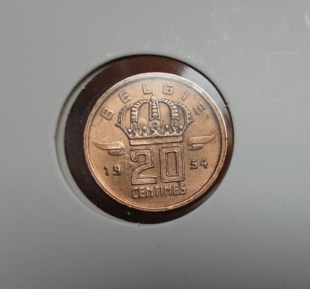 Belgique - 20 cents  1954 fl. (Ref 070). Livraison gratuite., Enlèvement ou Envoi, Monnaie en vrac