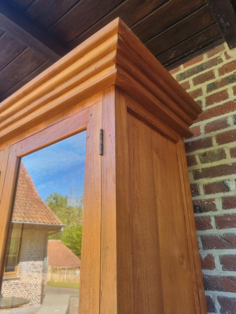 Teak buffetkast/vitrinekast GRATIS LEVERING, Ophalen, Met deur(en), 200 cm of meer, Indo.
