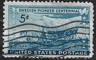 Postzegel USA 1948 Zweedse pioniers, Postzegels en Munten, Ophalen of Verzenden, Gestempeld, Noord-Amerika