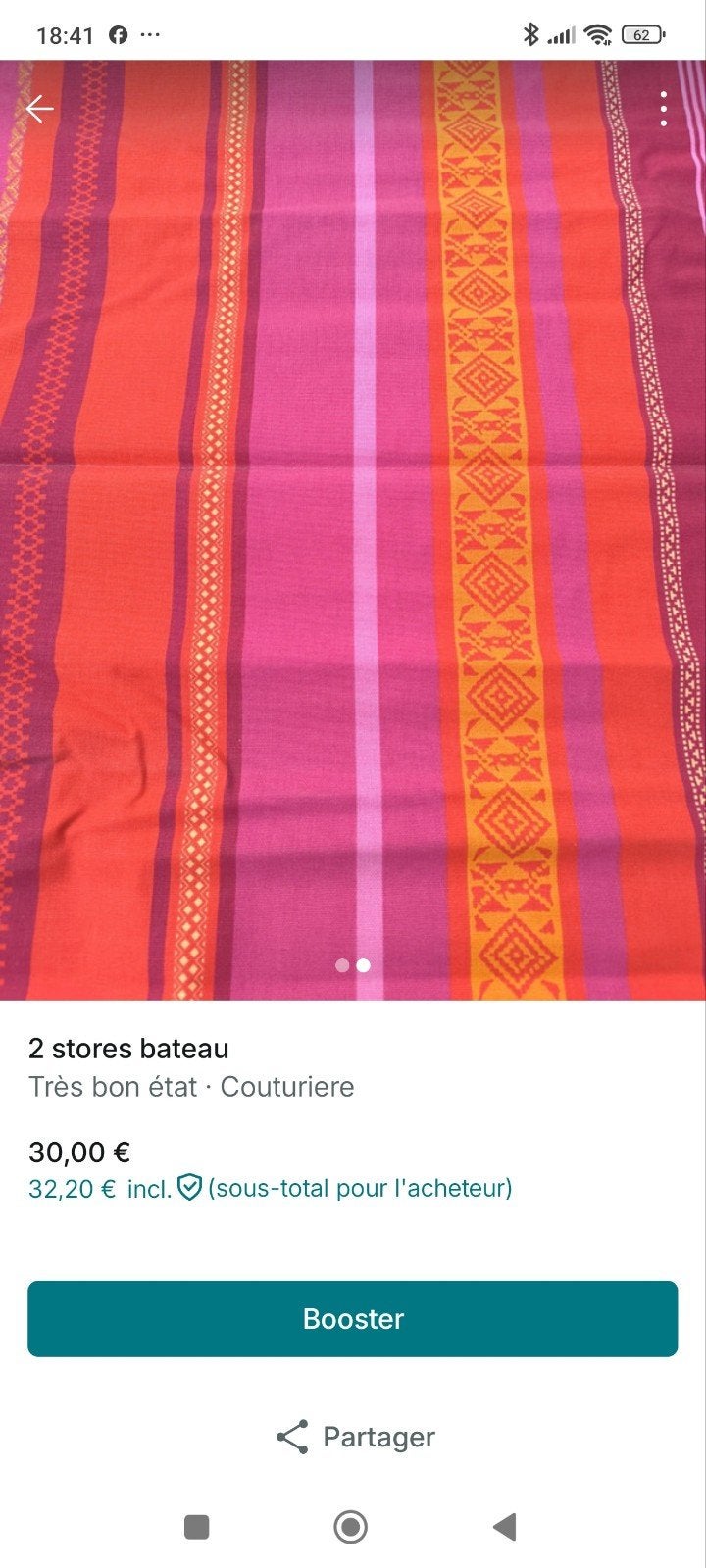 2 stores bateau, Maison & Meubles, Autres marques, 143 cm, Enlèvement ou Envoi, 105 cm