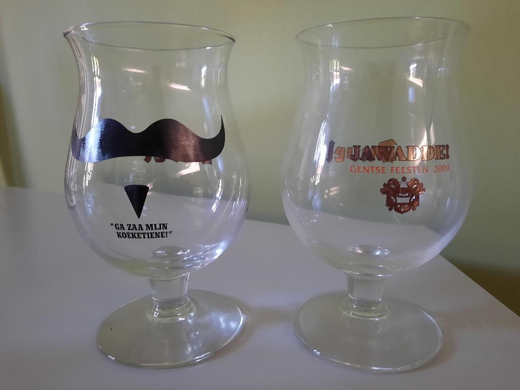 Set Duvelglazen gentse feesten 2009 & 2010, Verzamelen, Biermerken, Ophalen, Zo goed als nieuw, Glas of Glazen, Duvel