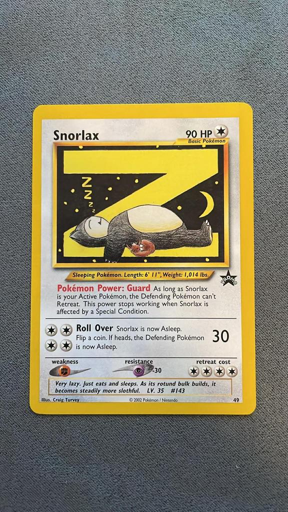 Pokemon - snorlax promo WP49, Ophalen of Verzenden, Zo goed als nieuw