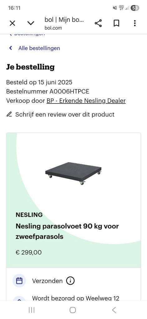 Zware parasolvoet nog geen jaar oud met fabrieksgarantie, Tuin en Terras, Ophalen, Parasolvoet