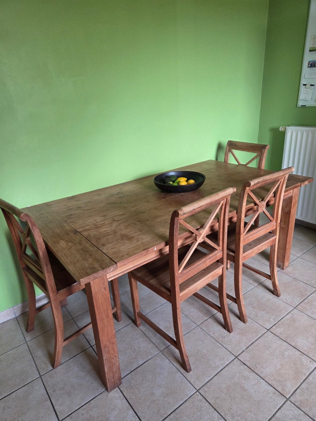 Belle table en teck avec 4 chaises, style scapa (prix à empo, Enlèvement ou Envoi