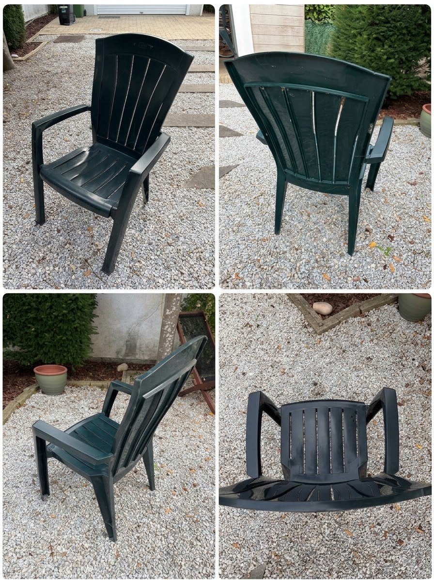 Tuinstoelen Jardin donkergroen, set van 5, Enlèvement, Utilisé, Synthétique