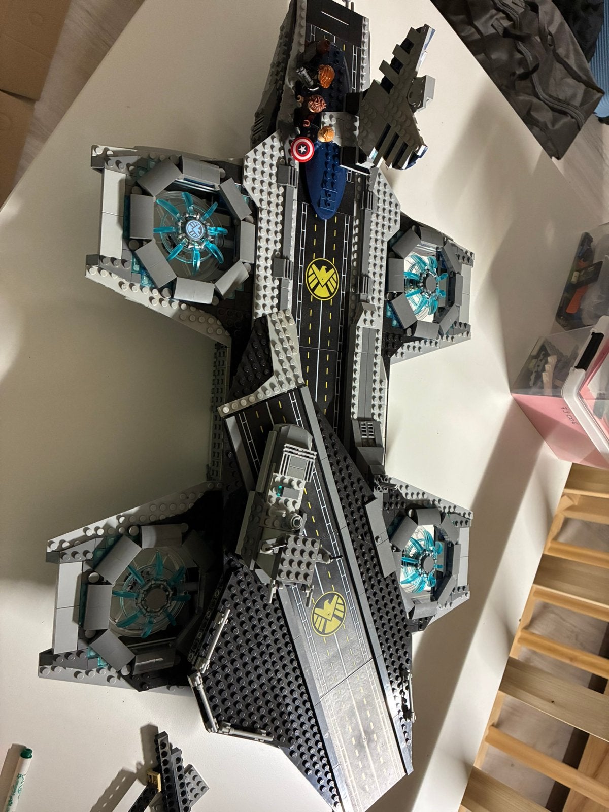Lego 76042 helicarrier the shield, Ophalen, Zo goed als nieuw, Lego
