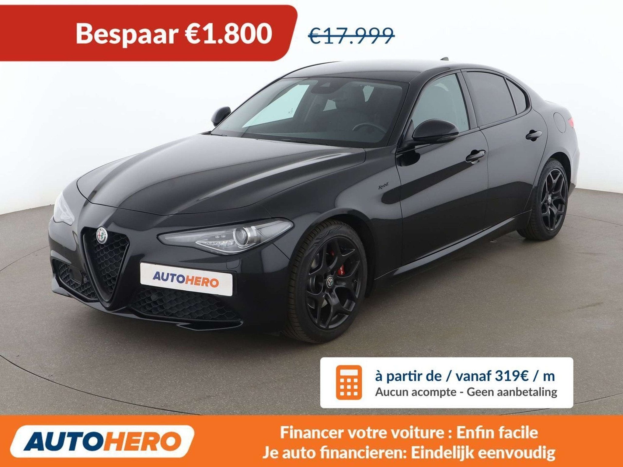 Alfa Romeo Giulia 2.2 JTDM Sprint (bj 2020, automaat), Auto's, Alfa Romeo, 4 deurs, Achterwielaandrijving, Gebruikt, Zwart