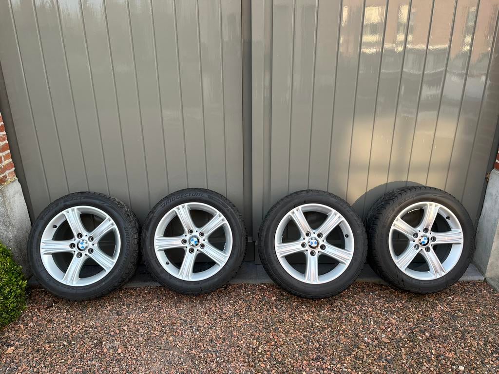 originele Bmw 393 style velgen met winterbanden, Ophalen, Gebruikt, Banden en Velgen, 17 inch
