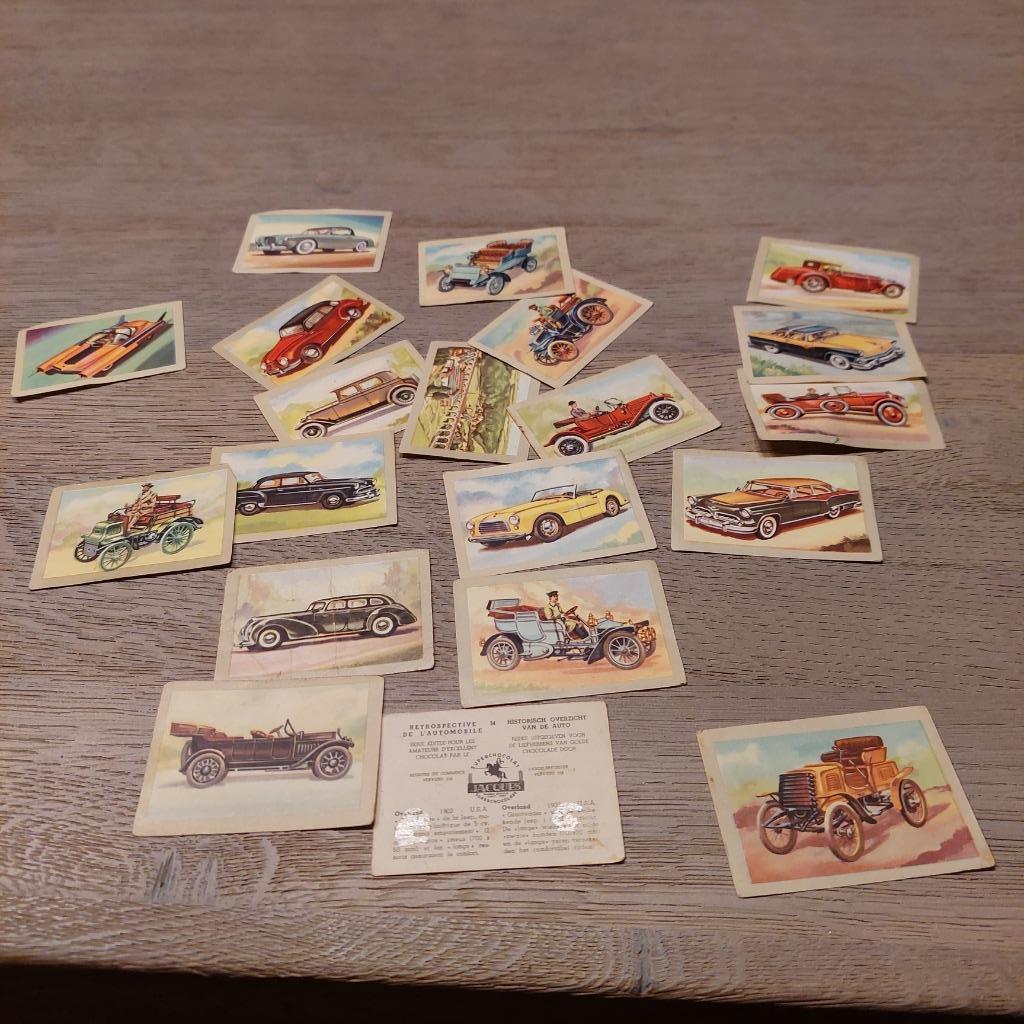 prentjes Jacques "historisch overzicht van de auto'", Ophalen of Verzenden, Gebruikt, Overige onderwerpen, Prent
